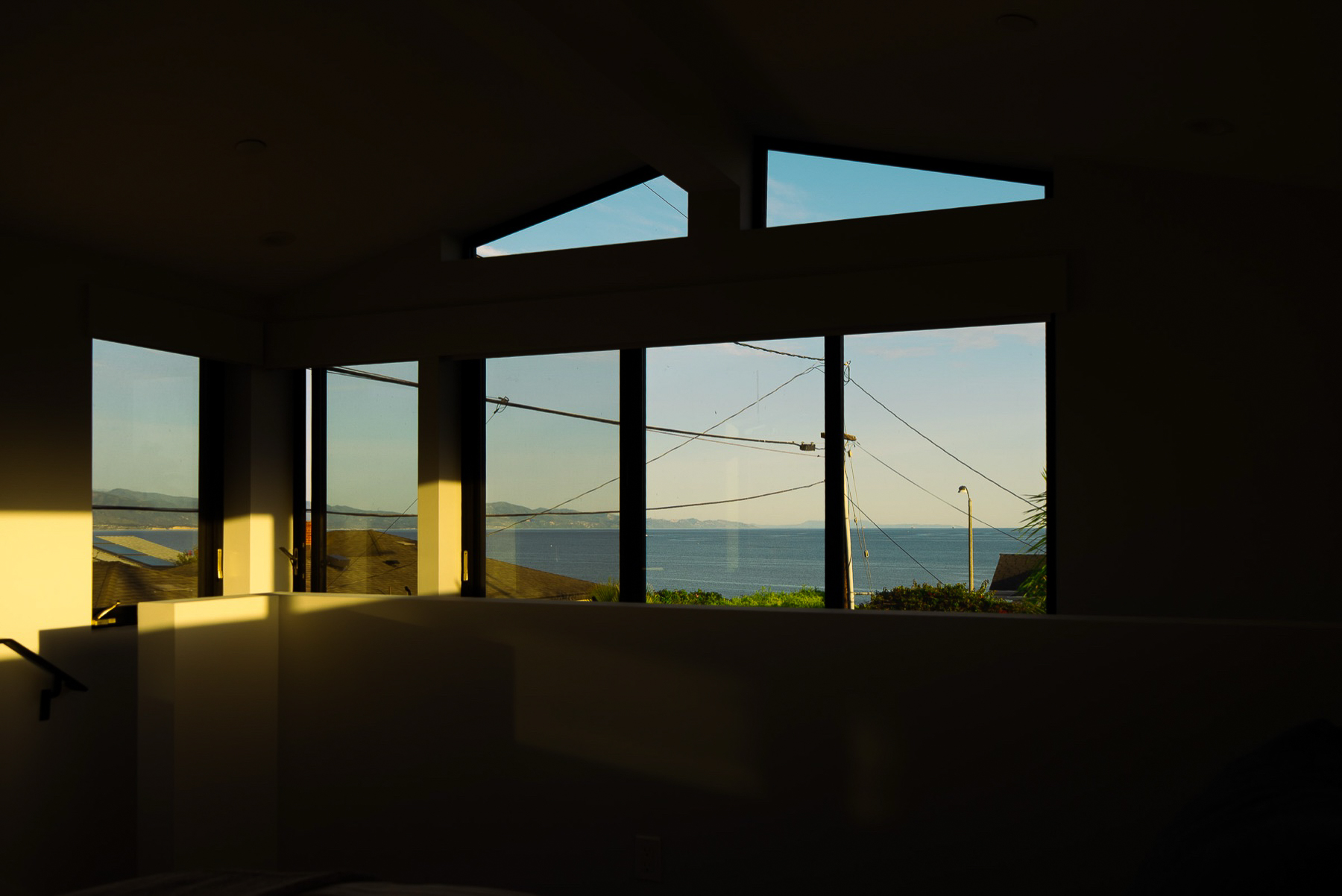 Ocean view through the window wall