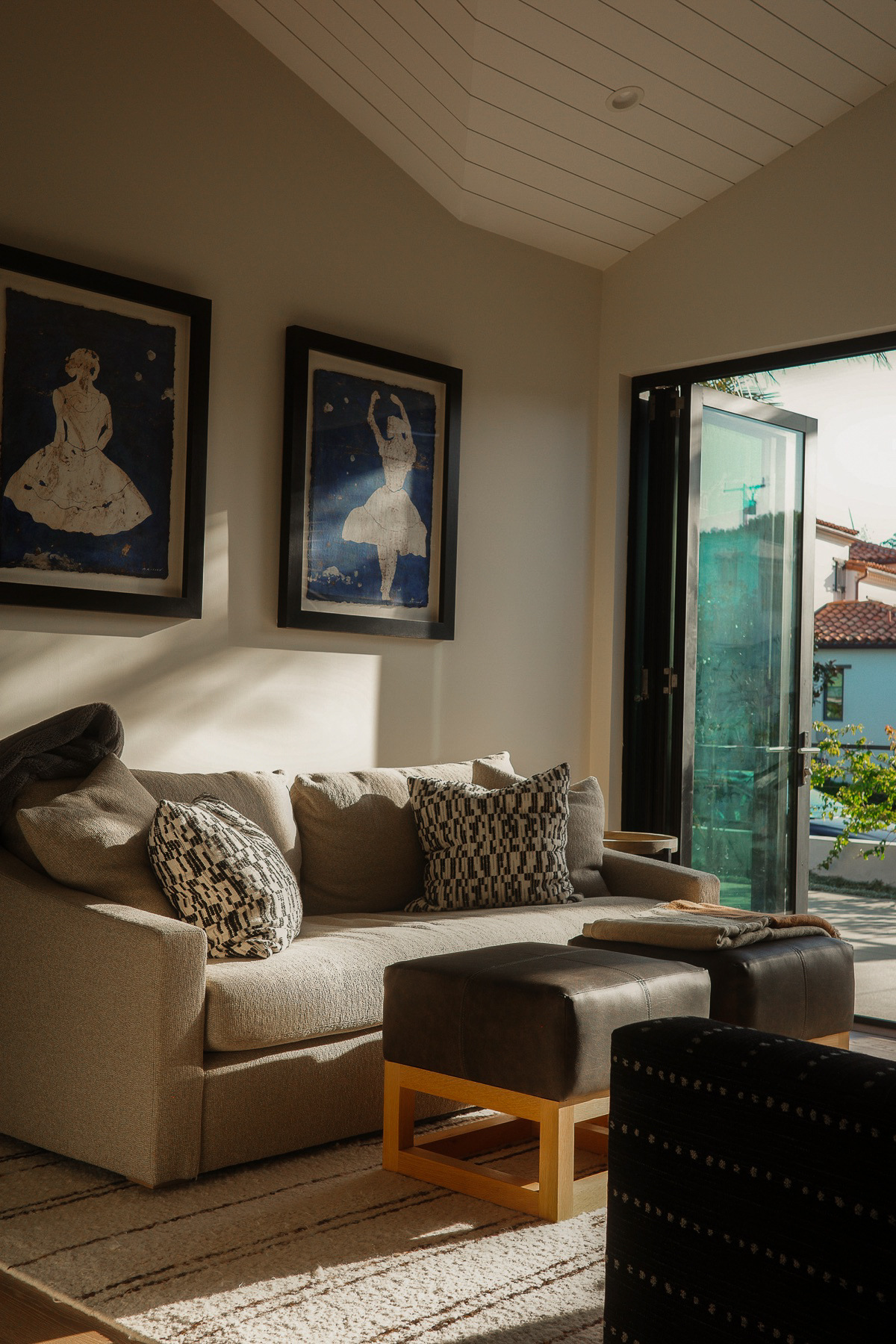 Living room with framed prints